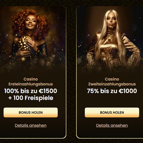 Goldspin Casino Willkommensbonus: 100% bis zu 1.500€ und 100 Free Spins