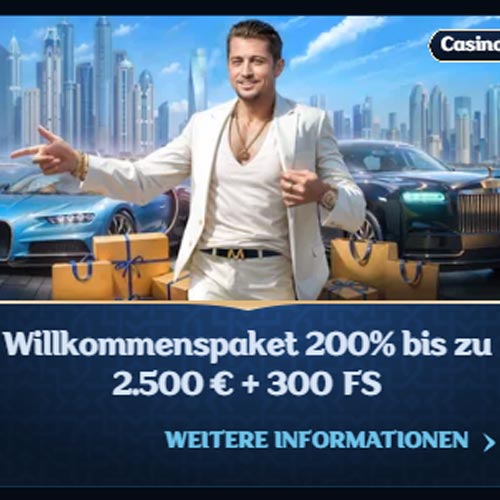 Millioner Casino Willkommensbonus: 200% bis zu 2.500€ und 300 Free Spins"